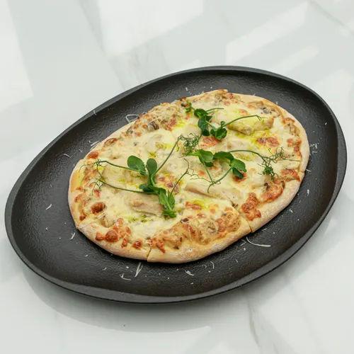 Лепешка с цыпленком и лесными грибами