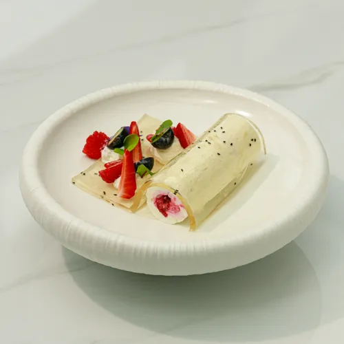 Сырное суфле из питахайи с ягодами